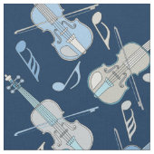 Tissu Notes musicales de violons à la ligne (Fermer)
