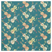 Tissu Notes musicales de violons à la ligne (Échantillon)