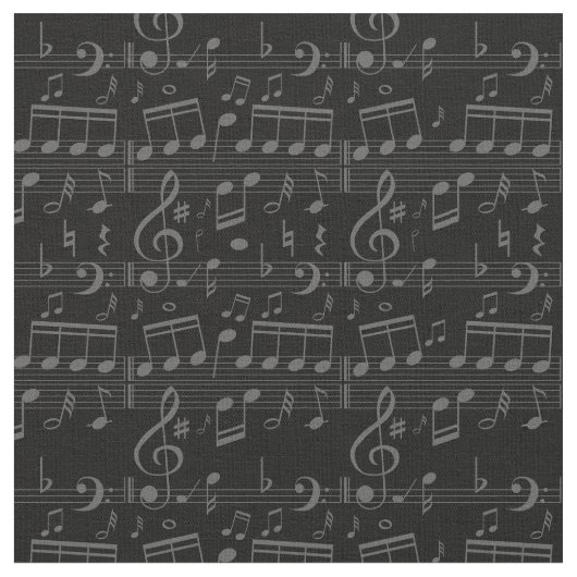 Tissu notes musicales noires partition musicale (Fermer)