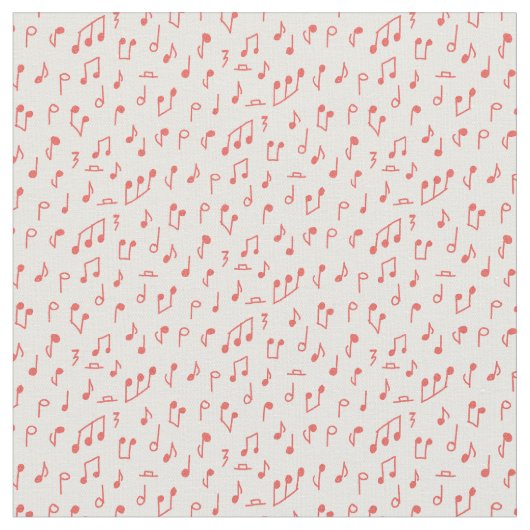 Tissu Notes musicales rouges gribouillées (Fermer)