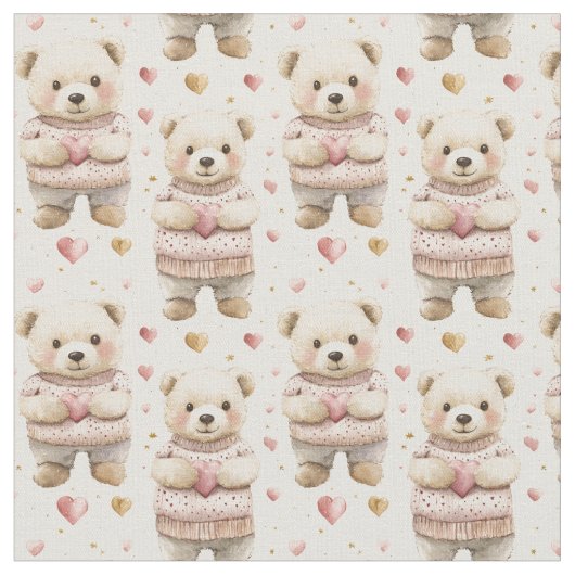 Tissu Nounours & Coeurs (Fermer)