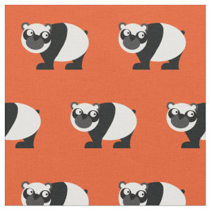 Tissu Nounours mignon ours panda bébé nurserie orange