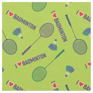 Tissu NOUVEAUTÉ ! aimez le badminton avec des raquette