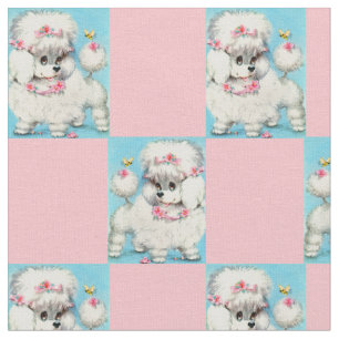 Tissu nouveauté du chiot d'abeille et de caniche imprime