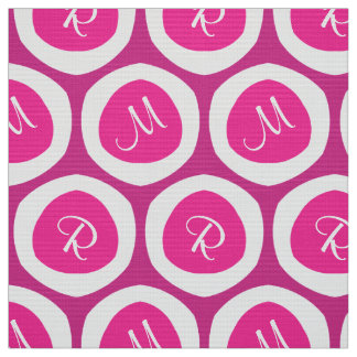 Tissu Nouveauté moderne de rose et blanche de monogramme