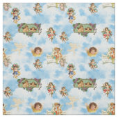 Tissu nuages ange cherubs (Échantillon)