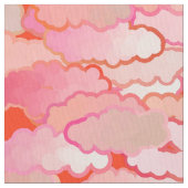 Tissu Nuages japonais, coucher du soleil, corail, (fermé)