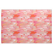 Tissu Nuages japonais, coucher du soleil, corail, (Fat Quarter)