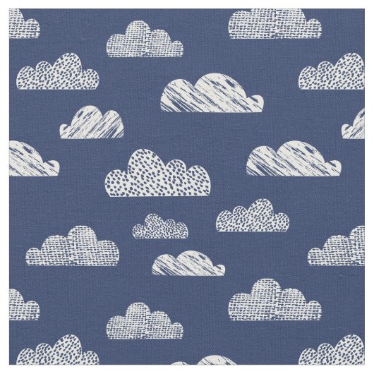 Tissu Nuages texturés sur bleu foncé (Fermer)
