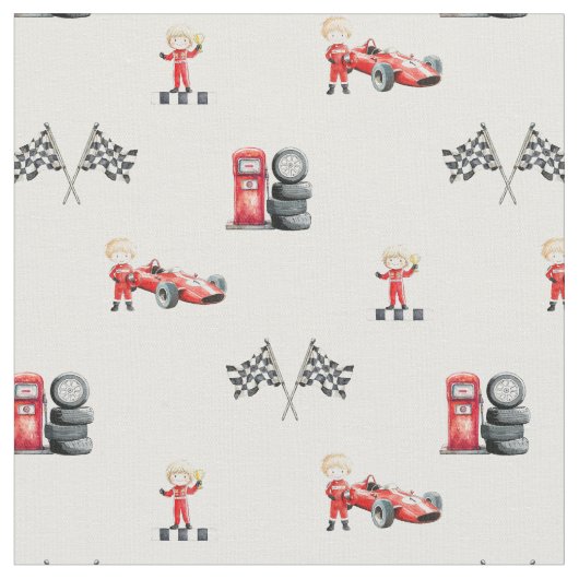 Tissu Nurserie garçon de formule de course f1 (Fermer)