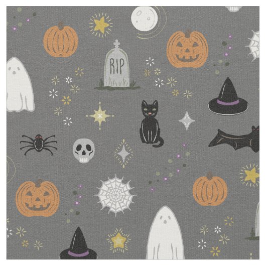 Tissu Objets effrayants - Ardoise, Rouille, Charbon, Tis (Fermer)