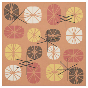 Tissu Oblongs Motifs du milieu du siècle Autumn Orange