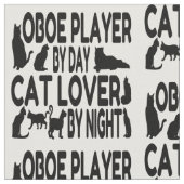 Tissu Oboe Player aime les chats (Fermer)