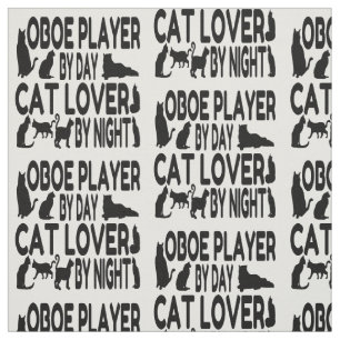 Tissu Oboe Player aime les chats