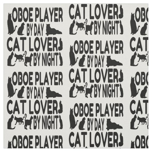 Tissu Oboe Player aime les chats (Échantillon)