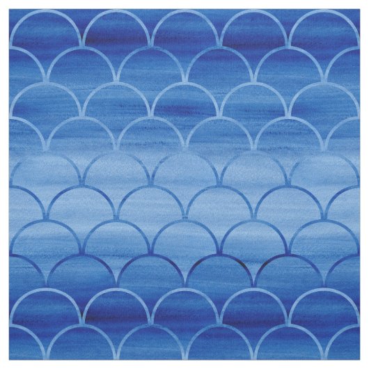 Tissu Obscurité au motif bleu-clair d'échelle (Échantillon)