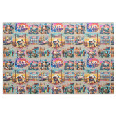 Tissu Occidental Cowboy BBQ Scènes de Cookoff 1 (Fat Quarter)