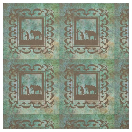 Tissu occidental de conception de prière de cowboy (Échantillon)
