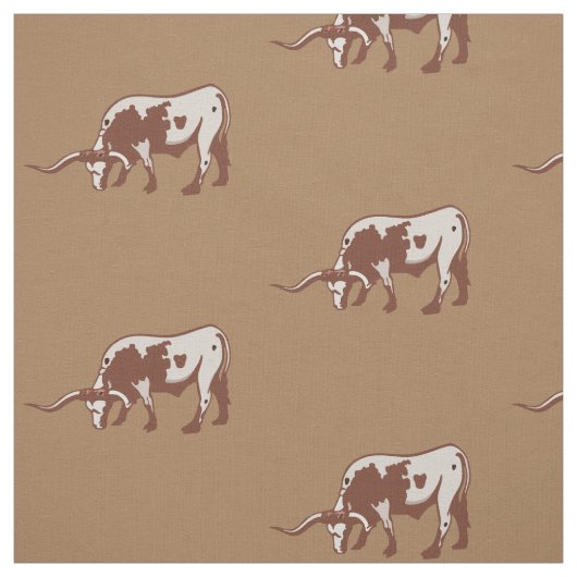 Tissu occidental d'impression de boeuf de Longhorn (Échantillon)