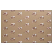 Tissu occidental d'impression de boeuf de Longhorn (Fat Quarter)