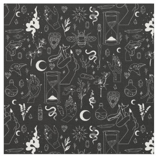 Tissu occult mystique ésotérique sorcellerie cristaux no