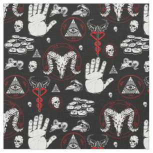 Tissu occulte halloween tous voir oeil ésotérique runes