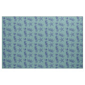 Tissu Ocean Beach Seahorse Starfish Crabe & Shell Motif (Fat Quarter)