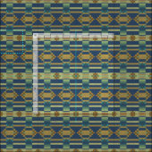 Tissu Ocre Jaune Orange Turquoise Bleu Vert Éthique (Carreau)