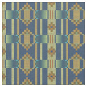 Tissu Ocre Jaune Orange Turquoise Bleu Vert Éthique (Fermer)