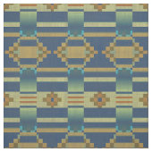 Tissu Ocre Jaune Orange Turquoise Bleu Vert Éthique (Échantillon)