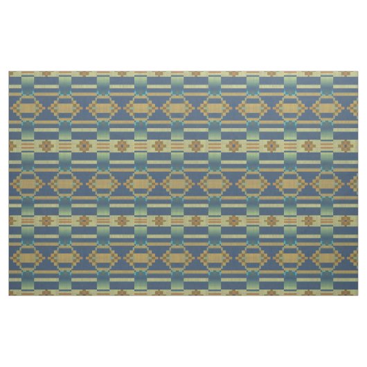 Tissu Ocre Jaune Orange Turquoise Bleu Vert Éthique (Fat Quarter)