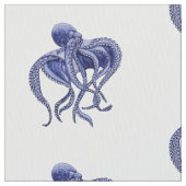 Tissu Octopus bleu et blanc (fermé)