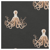 Tissu Octopus nautique noir (Fermer)