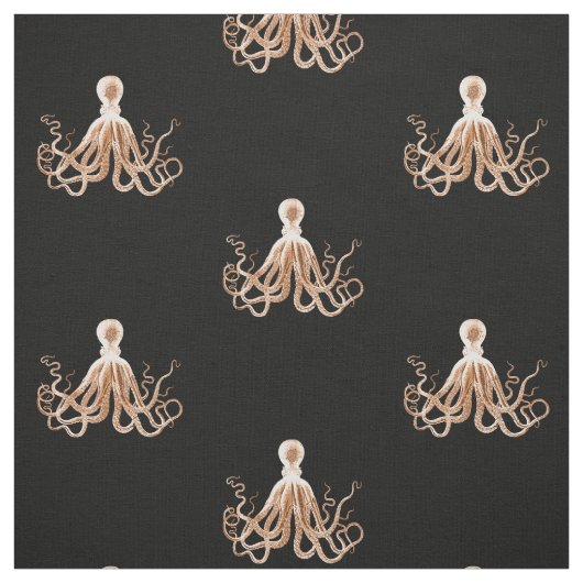 Tissu Octopus nautique noir (Échantillon)