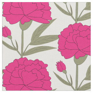 Tissu Oeillets roses