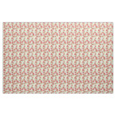 Tissu Oeillets rouges sur le vert avec des papillons (Yard)