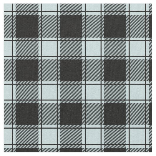 Tissu Œuf de canard bleu et carreaux buffalo noir (Fermer)