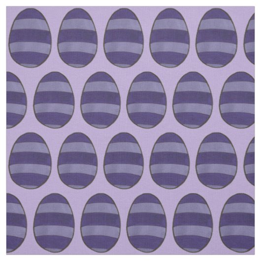 Tissu OEufs de chasse de Pâques peints à rayures violett (Échantillon)