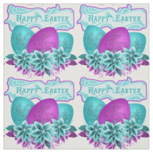 Tissu Oeufs Et Fleurs De Pâques Joyeux Pâques 4,5"