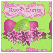 Tissu Oeufs Et Fleurs De Pâques Joyeux Pâques 4,5" (Fermer)