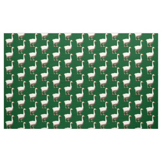 Tissu Oie blanche - Vert (Yard)