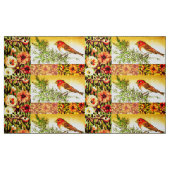 Tissu Oiseau à fleurs orange (Fat Quarter)