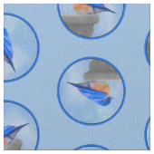 Tissu Oiseau bleu de l'Est sur Birdbath Art original (fermé)