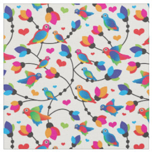 Tissu oiseau coloré mignon de perroquet