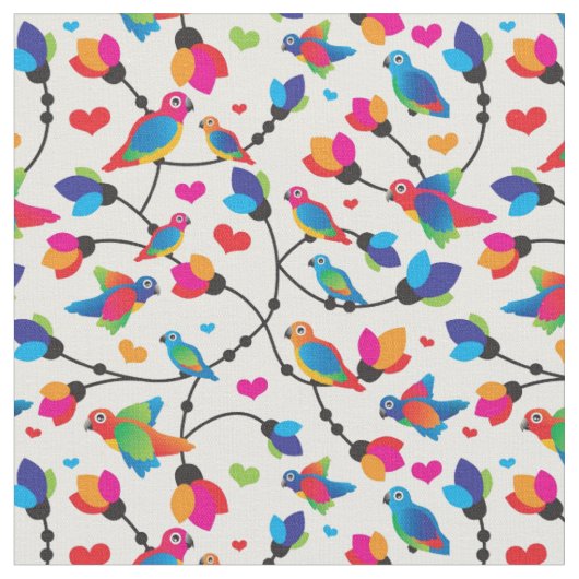 Tissu oiseau coloré mignon de perroquet (Fermer)