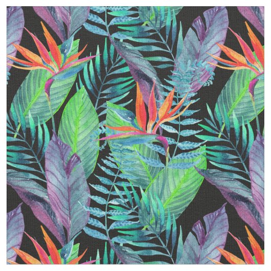 Tissu Oiseau d'aquarelle du paradis (Fermer)