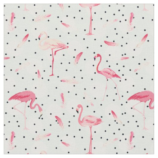 Tissu Oiseau de Flamant rose avec des plumes (Fermer)