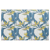 Tissu Oiseau de fleurs de paradis sur blanc (Yard)