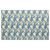 Tissu Oiseau de fleurs de paradis sur blanc (Yard)