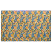 Tissu Oiseau de fleurs paradisiaques sur orange (Yard)